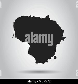 Lithuania vector map. Black icon on white background. Stock Vector
