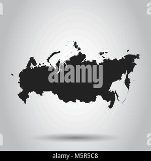 Russia vector map, country flat silhouette border. Russia digital