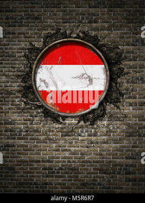 Flag of Austria on brick wall texture background Stock Photo - Alamy