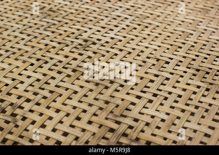 Handmade bamboo weave pattern texture. Abstract background from low angle view. Stock Photo