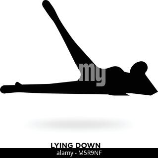 lying down silhouette Stock Vector