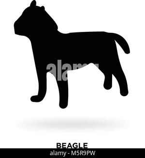 beagle silhouette Stock Vector