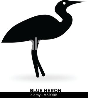 blue heron silhouette Stock Vector
