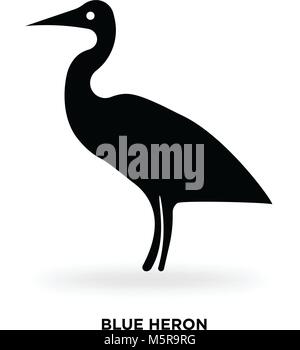 blue heron silhouette Stock Vector