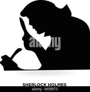 sherlock holmes silhouette Stock Vector