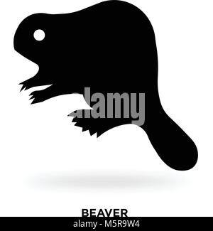 beaver silhouette Stock Vector