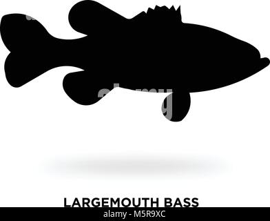 largemouth bass silhouette Stock Vector