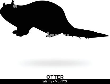 otter silhouette Stock Vector