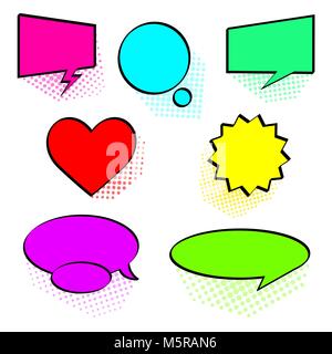 Think talk speech bubbles in the style of pop art. Stock Vector