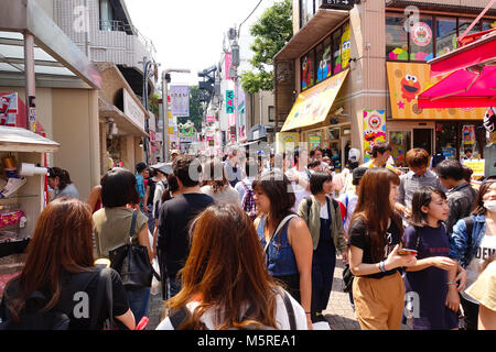 Crowded Day along Takeshita Street in Tokyo