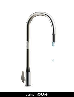 Water pipe faucet vector illustration. Drinking water. Stock Vector