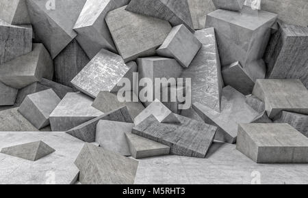 abstract cubes cement background 3d rendering image Stock Photo