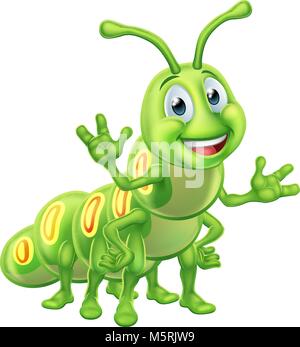 Caterpillar Cartoon Character Stock Vector