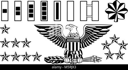 set of the ranks of the united states army Stock Vector Image & Art - Alamy