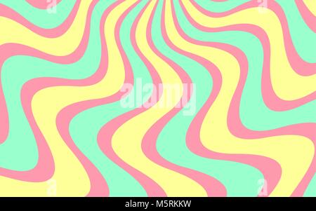 Vector background with Wavy Lines. Simple Background consisting of Stripe Shapes with Liquid effect of soft Color. Yellow, turquoise and light red Stock Vector