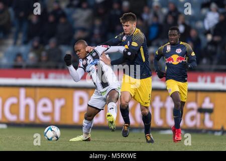 Emeka Eze of Sturm Graz and Duje Caleta-Car of Red Bull Salzburg during the Austria 'Bundesliga' match between Sturm Graz 2-4 Red Bull Salzburg at UPC-Arena on February 25, 2018 in Graz, Austria. Credit: Maurizio Borsari/AFLO/Alamy Live News Stock Photo