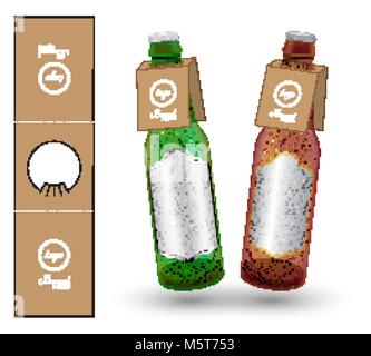 Paper Bottle Neck Hang Tag die-cut vector Stock Vector