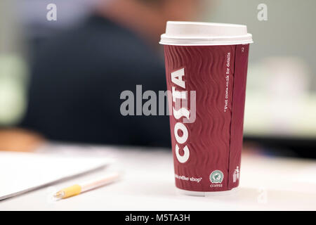 costa coffee paper cup on a table Stock Photo - Alamy