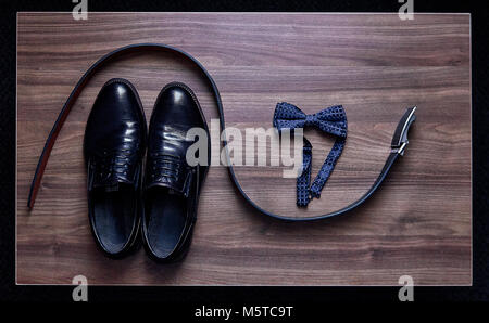 Groom's accesories close up Stock Photo