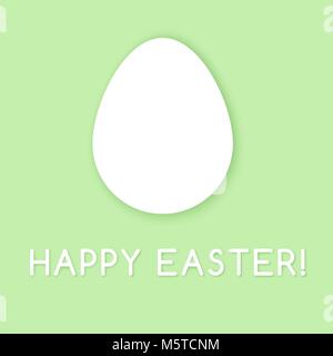 Minimalistic papercut Easter card with white egg and shadows Stock Vector
