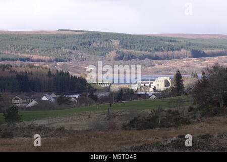 Loch Shin Dam Lairg Scotland March 2012 Stock Photo