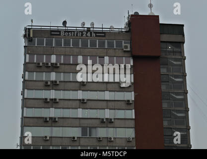 Upper floors of the classic office building in Novi Sad, Serbia Stock Photo