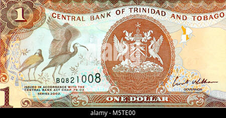 Trinidad and Tobago One 1 Dollar Bank Note Stock Photo