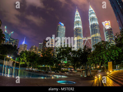 Kuala Lumpur - Petronas Towers KLCC Park - Malaysia Stock Photo