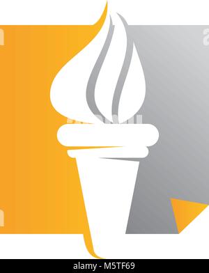 Torch Book and Pen Stock Vector