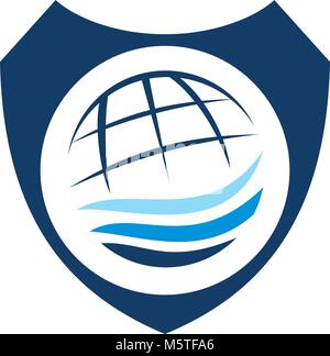 Travel Tour World Shield Stock Vector