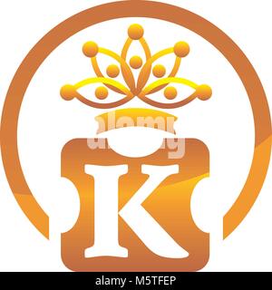 alphabet letter with crown king queen vector Stock Vector Art