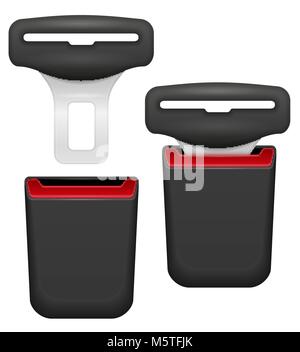 car seat belt for safety in case of accident vector illustration isolated on white background Stock Vector