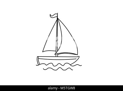 Illustration yacht boat cartoon simple Black and White Stock Photos &  Images - Alamy