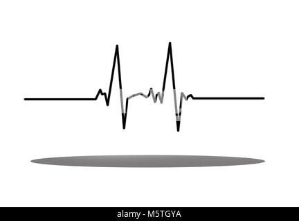 Heartbeat icon, life line cardiogram illustration Stock Photo