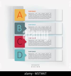 Modern ABCD infographic option banner- Design for diagram Stock Vector