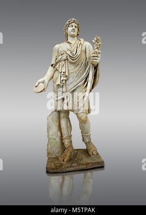 2nd century AD Roman marble sculpture known as the Farnese Lar (Lare) from the Baths of Caracalla, Rome,  inv 5975,  Farnese Collection, Museum of Arc Stock Photo