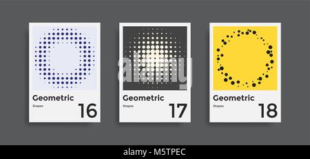 Covers templates collection with graphic geometric shapes  Stock Vector