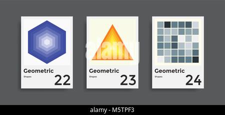 Covers templates collection with graphic geometric shapes  Stock Vector