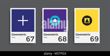 Covers templates collection with graphic geometric shapes  Stock Vector