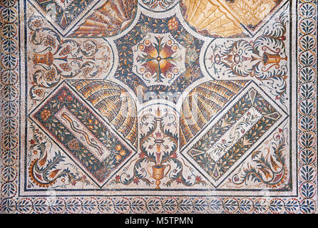 Roman mosaics from the north African Roman province of Africanus . Bardo Museum, Tunis, Tunisia. Stock Photo