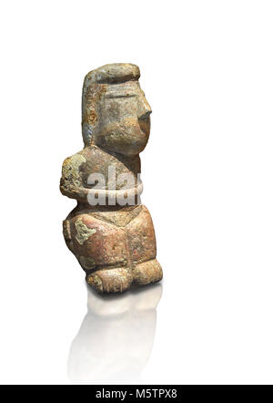 Middle Neolithic quartzose sandstone statue of a goddess from the archaeological site of Cott'e Baccas in Segarlu, Sardinia,. Museo archeologico nazio Stock Photo