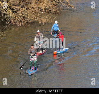 Stand Up Paddle Boarders Stock Photo - Alamy