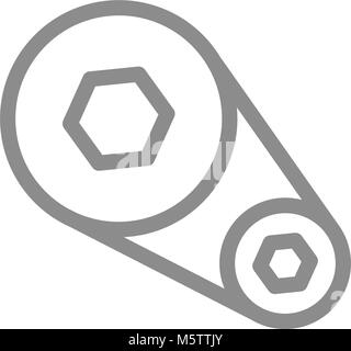 Simple car timing belt line icon. Symbol and sign vector illustration design. Isolated on white background Stock Vector