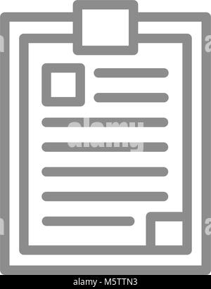 Simple clipboard, notepad line icon. Symbol and sign vector illustration design. Isolated on white background Stock Vector