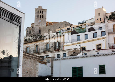 Historic area, Dalt Vila, fortified upped town,UNESCO world heritage site. Ibiza, Spain. Stock Photo