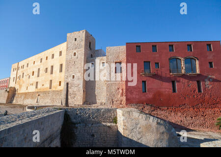 Historic area, Dalt Vila, fortified upped town,UNESCO world heritage site. Ibiza, Spain. Stock Photo