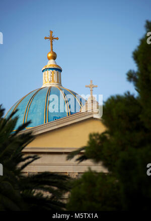Domed roof of Agios Nikolaos (St Nicholas) Church in Ermoupoli, on the island of Syros, Greece. Stock Photo