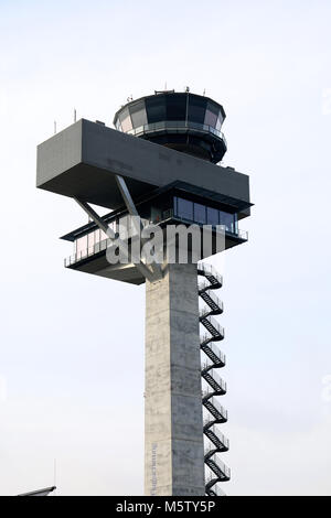 BERLIN, GERMANY - JAN 17th, 2015: new Airport control tower at Berlin Brandenburg Airport BER Stock Photo