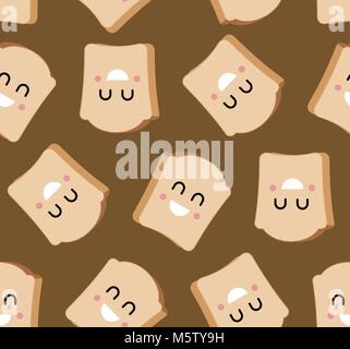 Piece of bread seamless pattern. Food texture Vector illustration. meat Background Stock Vector