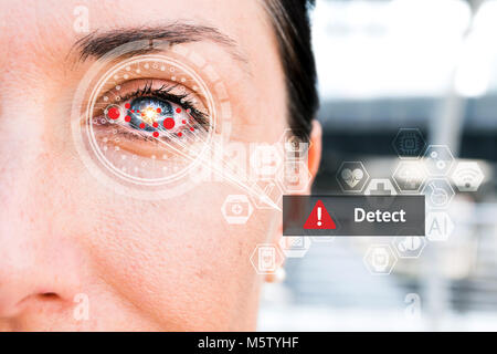 Artificial intelligence , deep learning technology trend concept. AI learns to detect diabetic eye disease. Stock Photo
